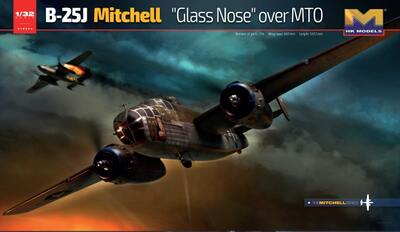 B-25J Mitchell Glass Nose over MTO бомбардировщик - 01E024 HK Models 1:32