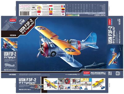 F3F-2 USN палубный истребитель-биплан - 12326 Academy 1:48