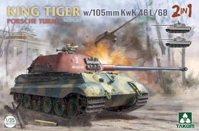 Sd.Kfz.182 King Tiger Porsche turret w/105m KwK 46 L/68 тяжелый танк - 2178 Takom 1:35