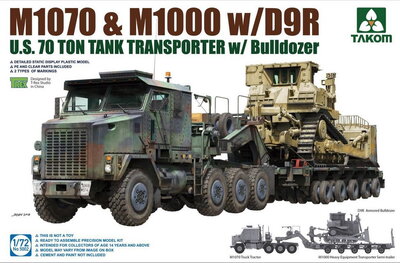 M1070 с M1000 и D9R тягач+платформа+бульдозер 5002 Takom 1:72