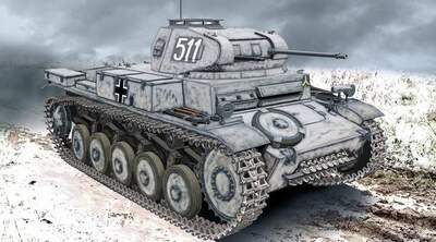 Немецкий легкий танк PzKpfw II ausf.F. Масштаб 1/72