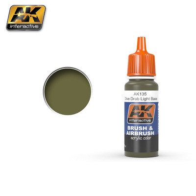 Olive Drab Light Base (Защитный США светлая база) 17 мл - AK-135 AK Interactive