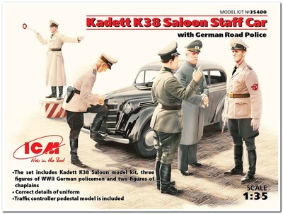 Kadett K38 седан с Германской дорожной полицией - 35480 ICM 1:35