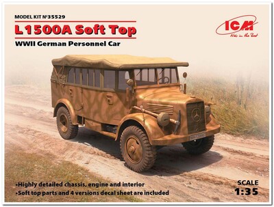 L1500A армейский автомобиль Вермахта с поднятым тентом - 35529 ICM 1:35