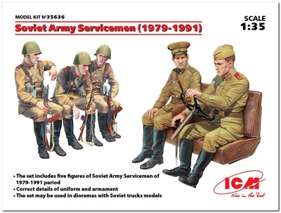 Советские военнослужащие (1979-1991) 5 фигур - 35636 ICM 1:35