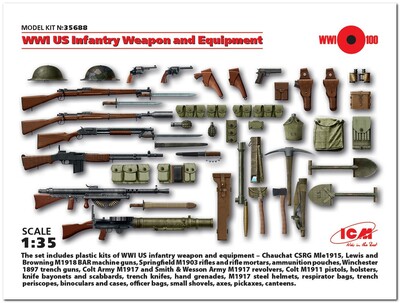 Оружие и снаряжение пехоты США I МВ - 35688 ICM 1:35