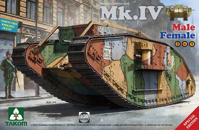 Mk.IV Male/Female WWI 2 in 1 тяжелый танк - 2076 Takom 1:35