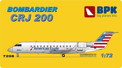 Bombardier CRJ 200 региональный реактивный узкофюзеляжный лайнер. 7208 BigPlaneKit 1:72