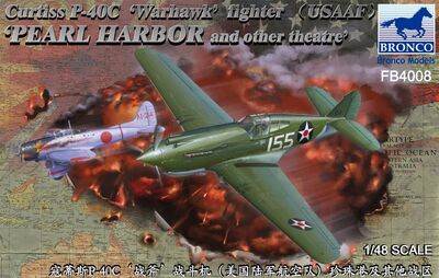 FB4008 Curtiss P-40C Warhawk USAAF Pearl Harbor Bronco 1:48