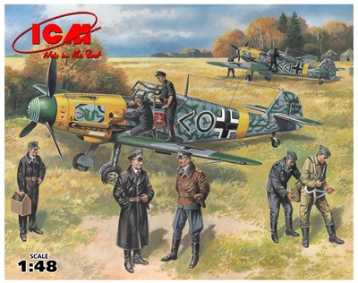 Bf 109F-2 с лётчиками и наземным персоналом - 48803 ICM 1:48