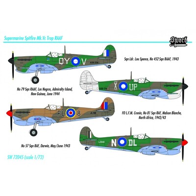 Spitfire Mk.Vc Trop истребитель RAAF - SW72045 Sword 1:72